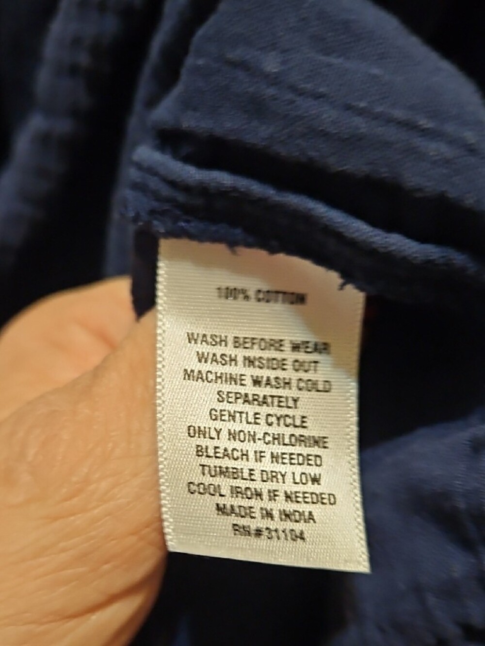 Wonderly Deep Blue Gauze Button-Front Peasant Top - Picture 6 of 6